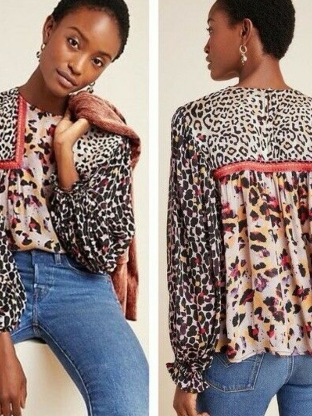 Anthropologie Bl^ank London leopard print top super cute!